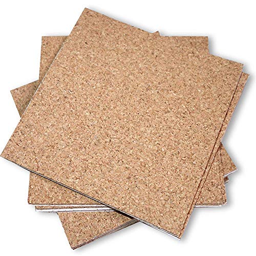 Adhesive Backed Cork for Coasters, Trivets and Art Projects – 1/16” Thick x 3-1/2