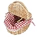 MILISTEN Cestino da Picnic di Vimini con Coperchio E Maneggiare Un Cestino da Picnic in Legno con Fodera Cesto Picnic in Stile Vintage per Il Compleanno di Campeggio da Picnic