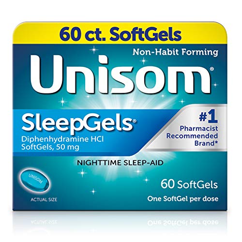 Unisom Sleep Gels, Nighttime Sleep-Aid, 50 mg Diphenhydramine HCl, 60 Soft Gel Capsules