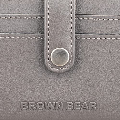 Image of BROWN BEAR Premium Branded Men's Pure German Nappa Leather, RFID ATM Card Holder (Grey)