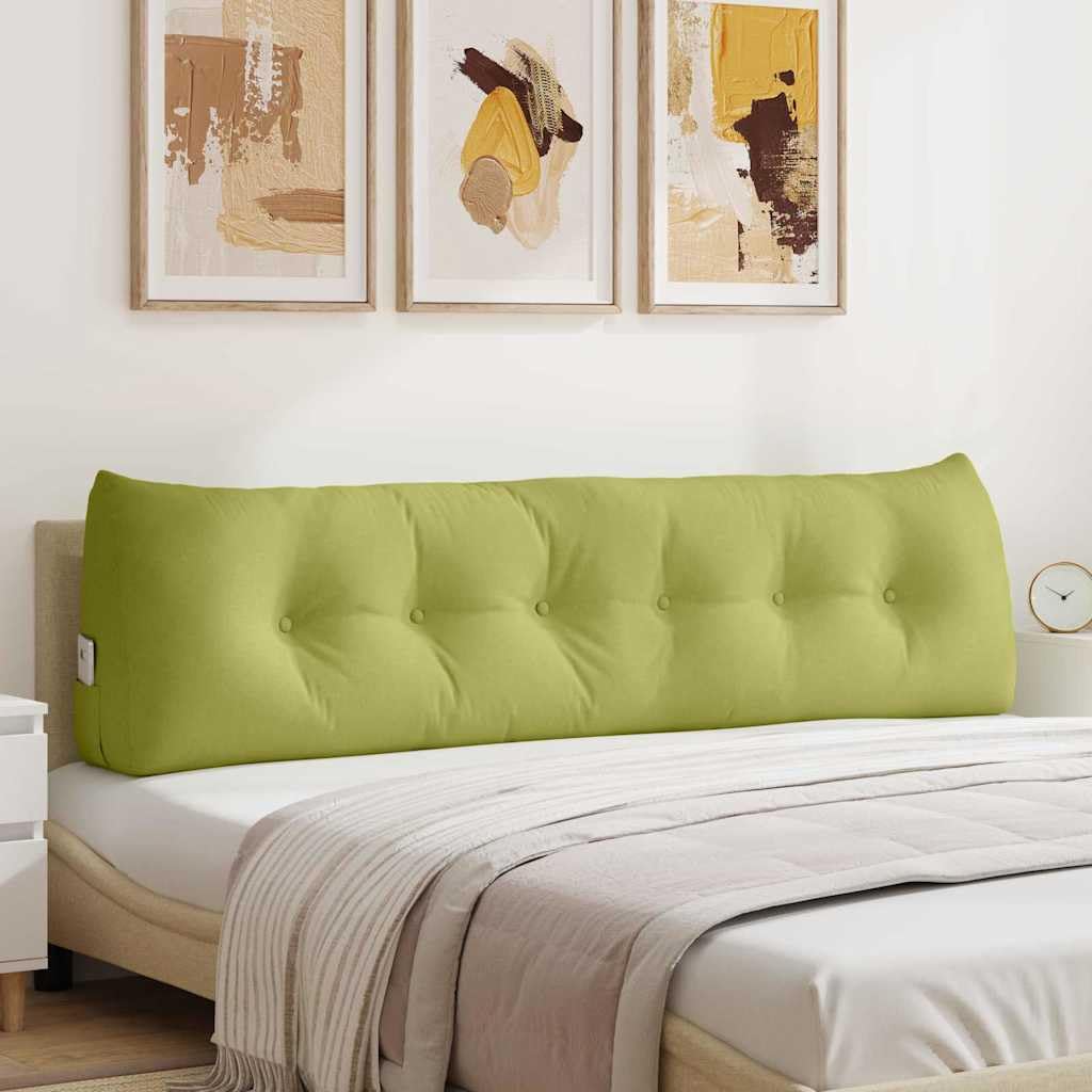 Coussin de dossier pour lecture au lit 180 cm en velours vert clair