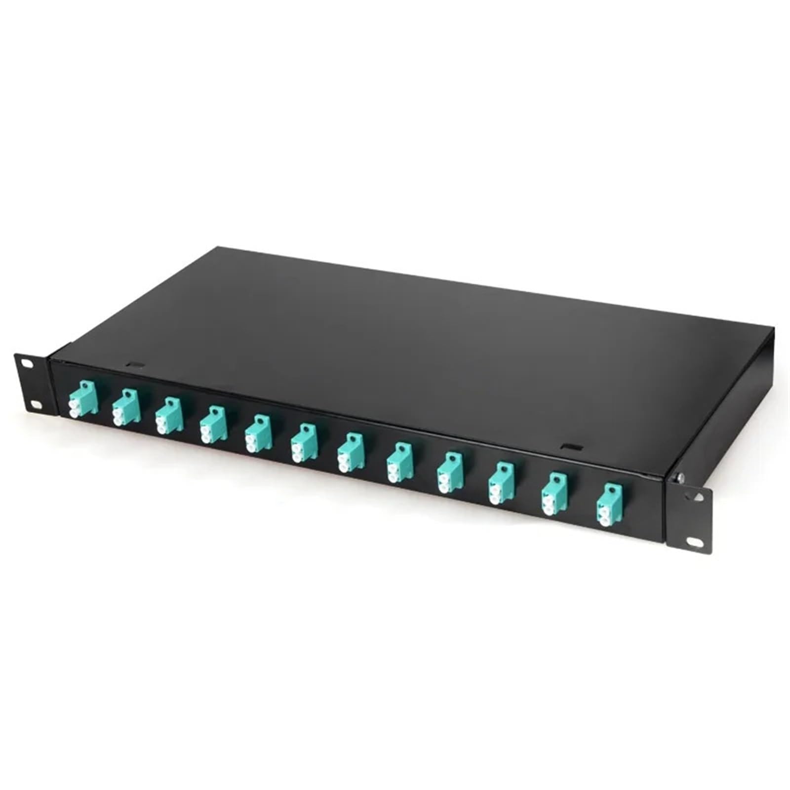 12 Port 24 Core Fiber Patch Panel LC OM3 OM2 OM1 Multimode Pigtail ODF 1U Optical Fiber Terminal Box Optical Fiber Distribution(12Port 24Core LC OM1)