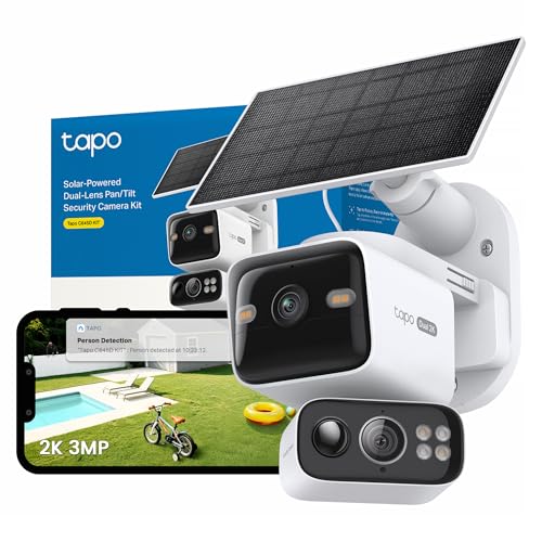 Tapo C645D KIT 2K 3MP Dual Lens Solar Security Camera Outdoor Wireless Smart AI Night Colour Ultra Wide Angle Live Stream CCTV IP65 Alexa Google Home Flexible Storage Push Notification