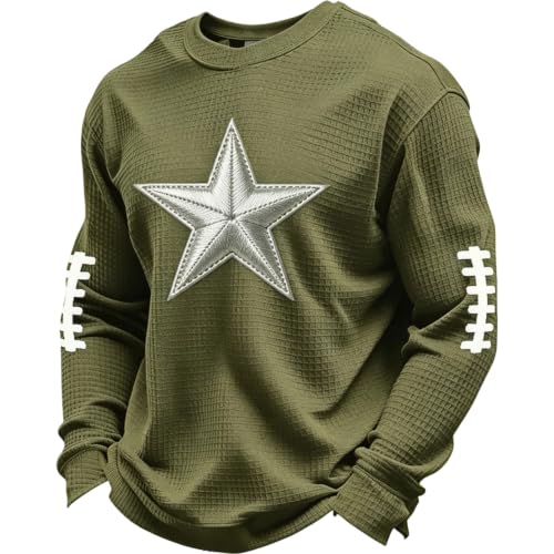 SdGgsgv Waffle Knit Game Day Sweatshirt Athletic Mens Crewneck Sweatshirt - image 1