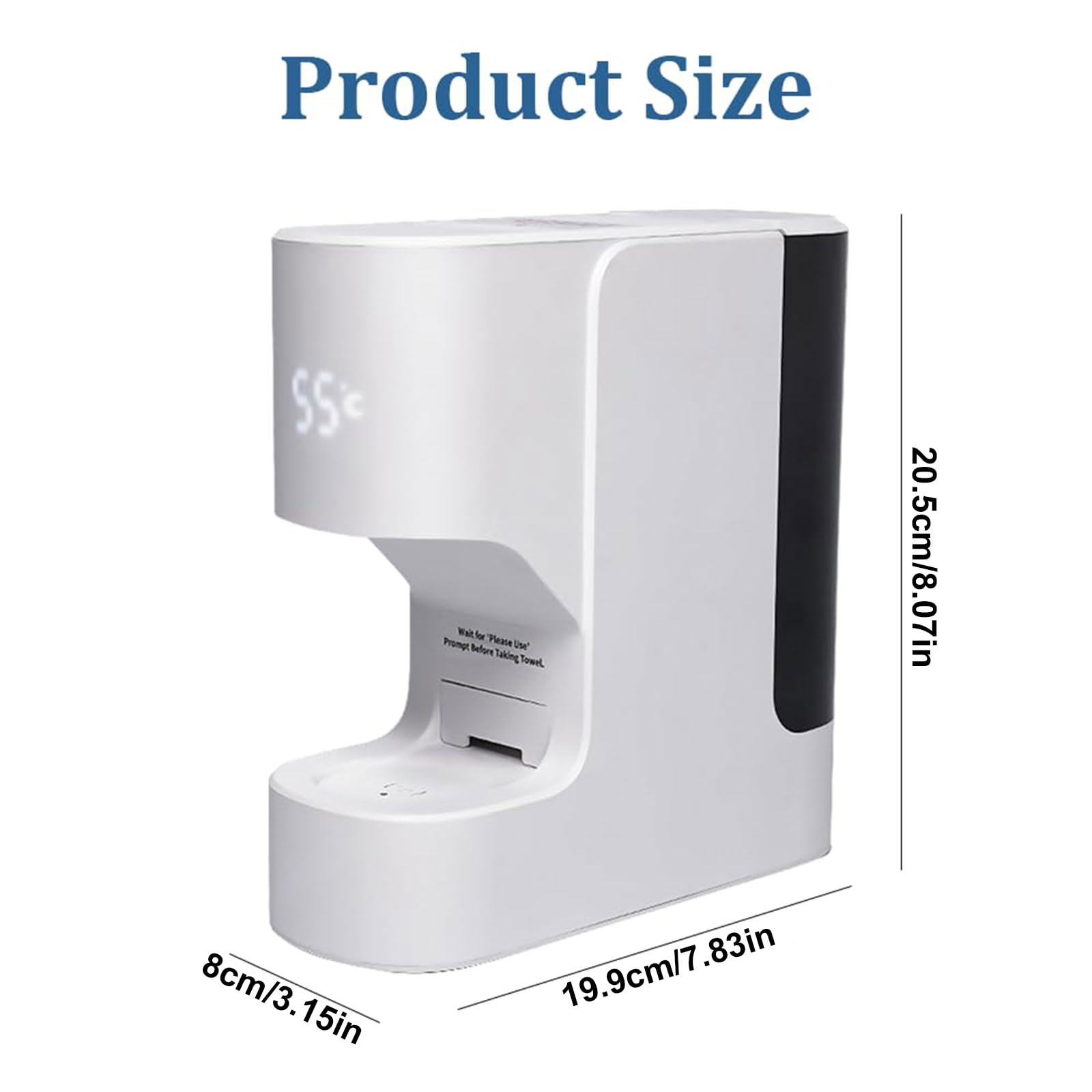 Distributeur de Serviettes Chaudes Intelligent, Machine Chauffante pour Serviettes Visage avec 40 Serviettes Compressées Douces Jetables, Température Constante à 55℃ & Chauffage en 5s