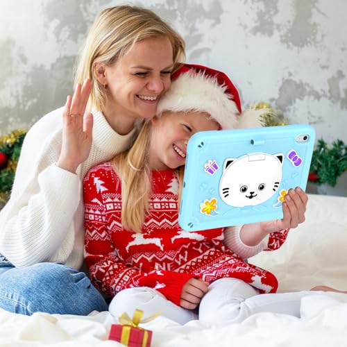 Coque iPad 11 génération 2025 A16 11 pouces antichoc bleu avec support chat - 6