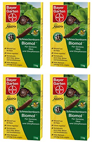 Preisvergleich Produktbild 4 x 1 kg Bayer Natria Schneckenkorn Biomol Schneckenmittel