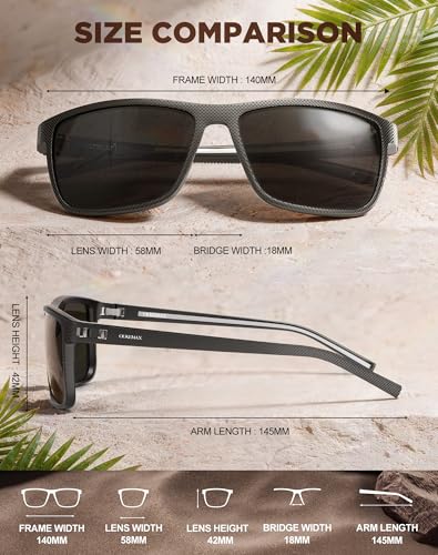 Image of Polarized Square Sunglasses for Men, UV400 Driving Golf