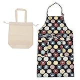 [KIMONOMACHI] オリジナル エプロン トートバッグ付きG.編み物風のお花 日本製 オシャレ かわいい オリジナル カフェエプロン 母の日 敬老の日 プレゼント ギフト プレゼント最適品 母の日 カーネーション 誕生日 クリスマス