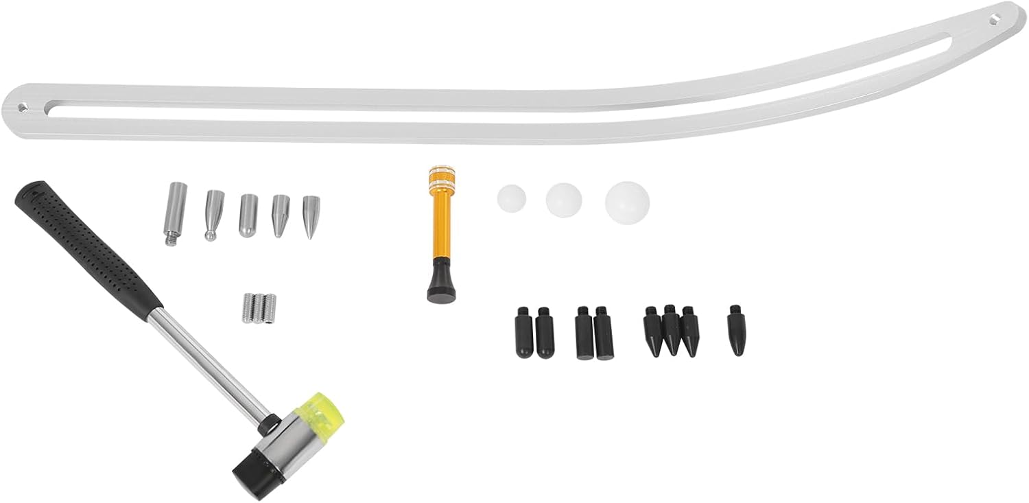 Dent Repair Tool, Car Dent Repair Kit, Car Dent Removal Tool Kit, Stainless Steel Tap Down Pen Rubber Hammer, for Auto Body DIY Dent Fix