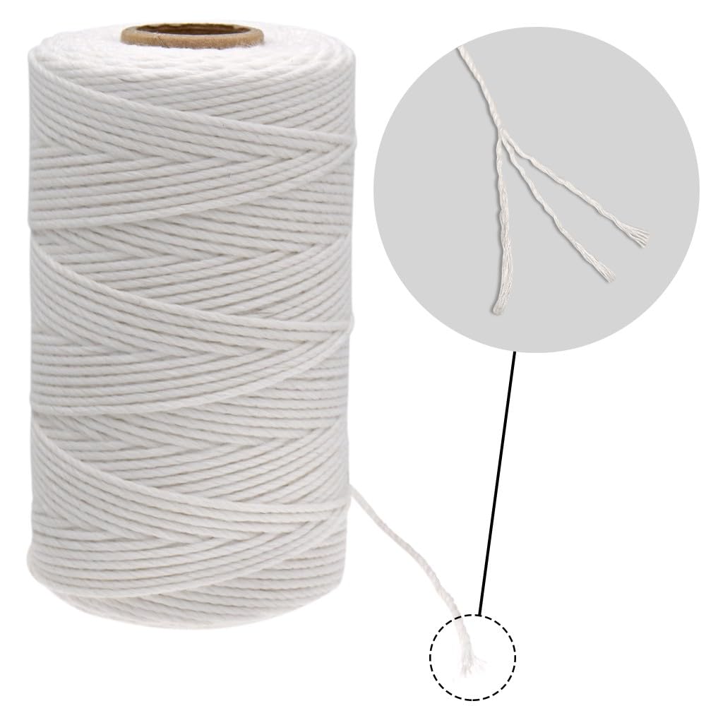 KINGLAKE 2x100m White Cotton String, 2mm Butchers Kitchen String Bakers Twine for Cooking Meat Crafts, Gift Wrapping, Gardening - Image 2