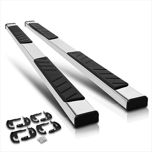 PM-RNB-8168-SS - Juego de estribos de barra Nerf de 5 pulgadas de diámetro exterior compatible con Ford F-150 (Super Crew) Crew Cab 04-14 PM-RNB-8168-SS - Juego de estribos de barra Nerf de 5 pulgadas de diámetro exterior compatible con Ford F-150 (Super Crew) Crew Cab 04-14