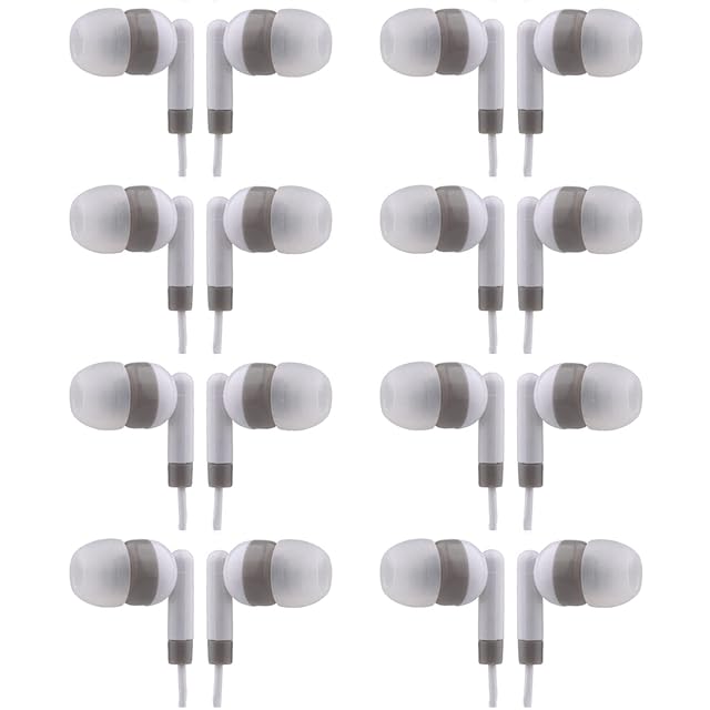 CN-Outlet Bulk Earbuds Headphones 50 Pack Wholesale Disposable Earphones for Schools Classroom Students Kids Children White