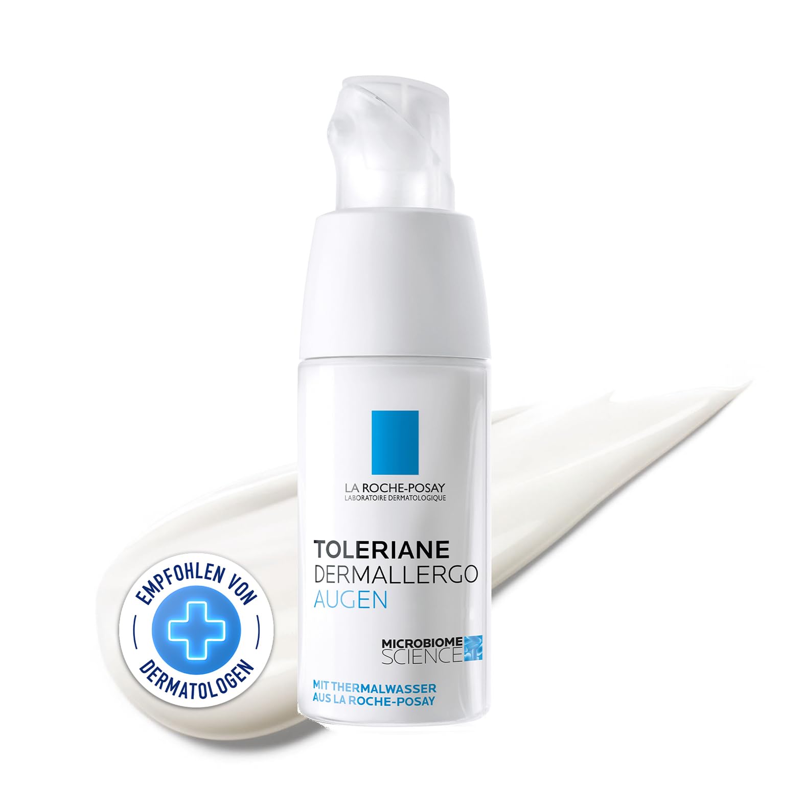 La Roche Posay Regenerierende Augencreme für zu Allergien neigende Augenpartien, Beruhigt Rötungen und Juckreiz, Mit Niacinamid, Neurosensinen und Sphingobioma, Toleriane Dermallergo Augen, 20 ml