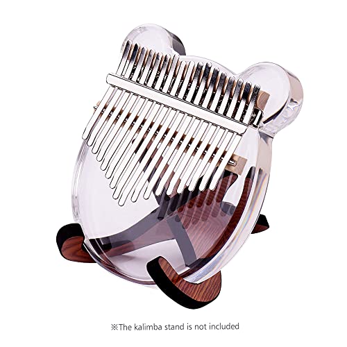 oneyuan Piano Kalimba de 17 teclas Material acrílico transparente com bolsa de transporte Adesivos d