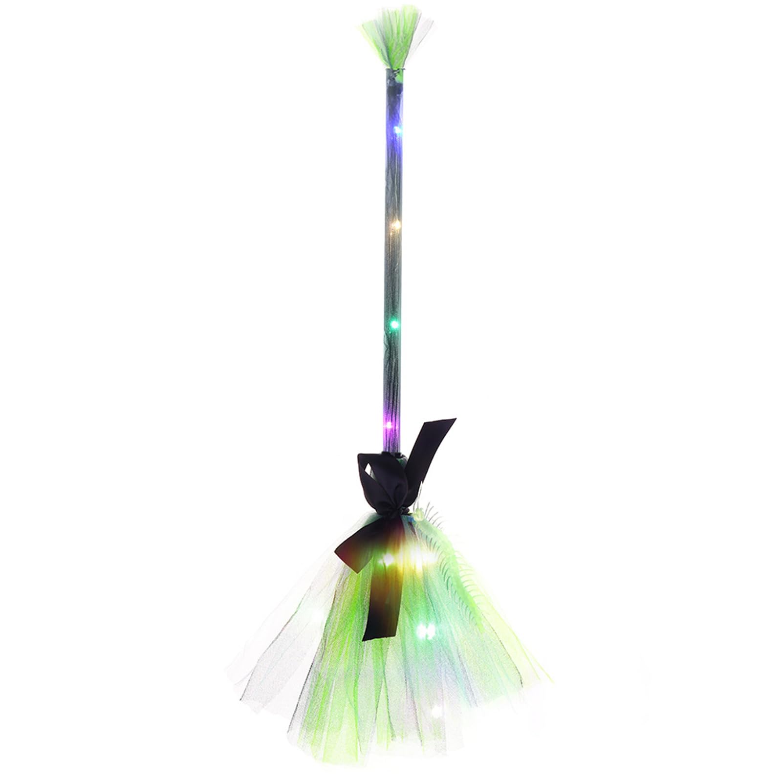 Xinsheinelry Halloween Party Witch Broom with LED Lights Cosplay Broomsticks Props for Halloween Cosplay Costume Accessory Witch Broom