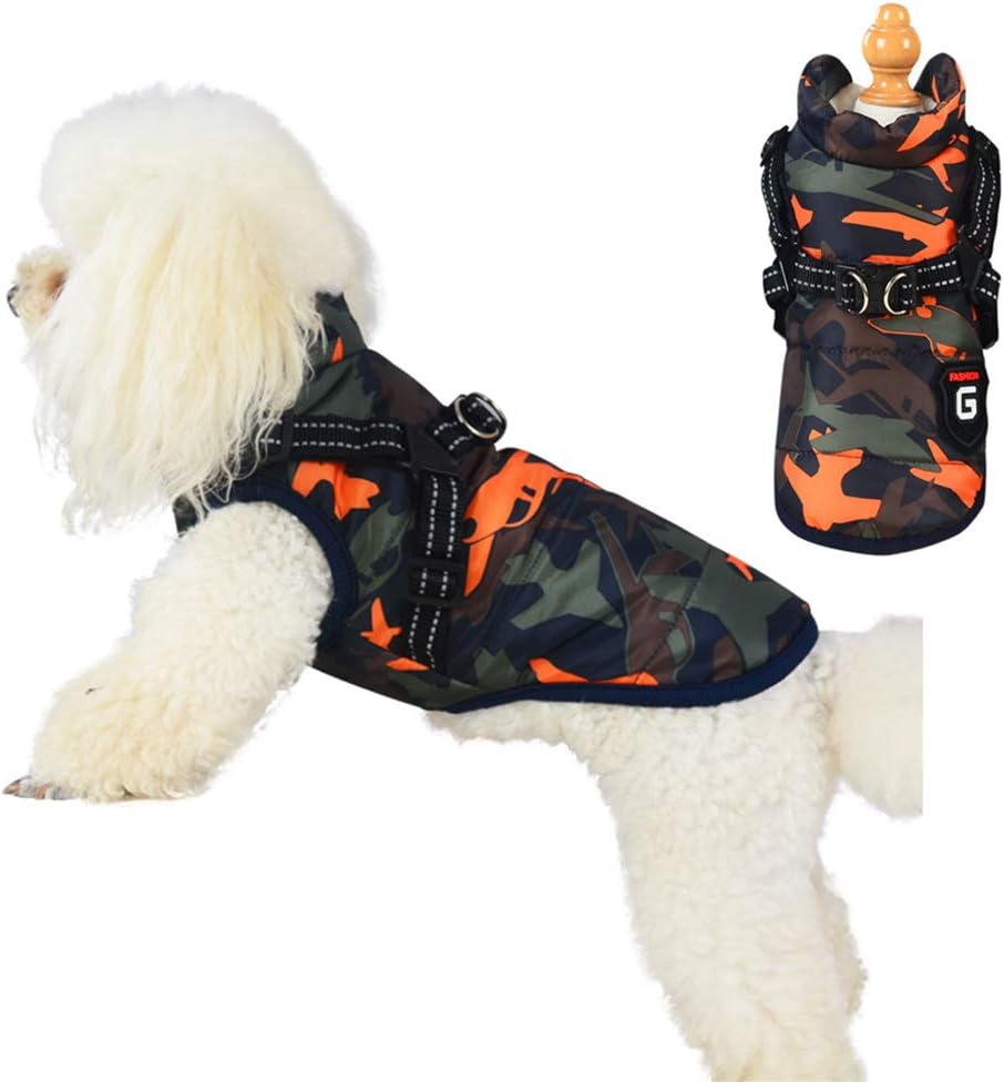 Icouchi 犬服 冬 ペット服 犬洋服 ペット冬服 アウター ダウン ベスト コート 定番の冬ギフト ハーネス一体化 裏起毛 猫用洋服 ジッパー式 小型犬 軽量 お散歩 オレンジ 反射可能 防寒 m 迷彩柄 中型犬 Icouchi 犬服 冬 ペット服 犬洋服 ペット冬服 アウター ダウン ベスト コート 定番の冬ギフト ハーネス一体化 裏起毛 猫用洋服 ジッパー式 小型犬 軽量 お散歩 オレンジ 反射可能 防寒 m 迷彩柄 中型犬