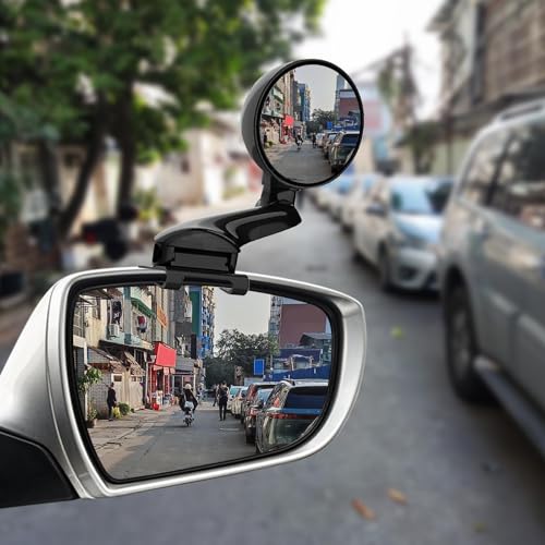 Image of Blind Spot Mirror Adjustable 360 Degree Car Side Mirror, HD Glass Rear View Exterior Accessories Frame Thickness Less than 5MM for Car SUV (long-armed Right)