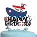 NauticalÂ Cake Topper - Baby SailorÂ Theme Happy Birthday Decor Black Glitter boy girl Baby Shower Kids Party DecorationÂ 