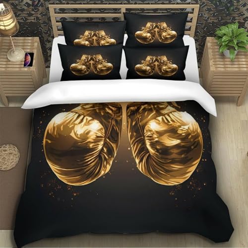 Parure de lit boxe dorée en microfibre super douce haut de gamme - 5
