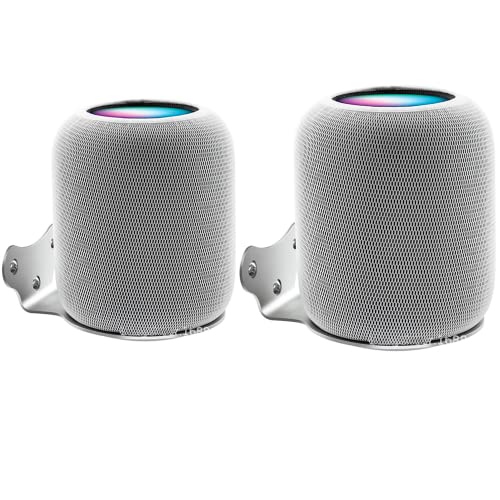 Fixation murale HomePod 2 Apple argent pour un salon moderne et épuré
