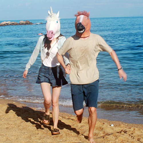 CreepyParty Horse Mask Realistic Animal Full Head Latex Mask for Halloween Carnival Costume Party - Image 3