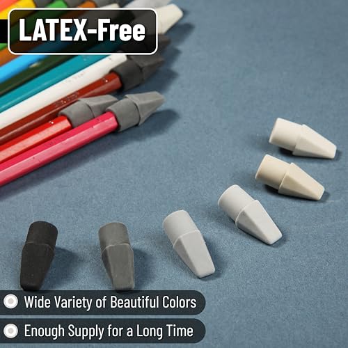 Image of Mr. Pen- Pencil Erasers Toppers, 120 Pack, Colorful, Latex Free, No Smudge | Mr Pen Erasers for Pencils