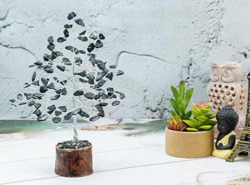 Image of ZAICUS Black Tourmaline Crystal Tree Feng Shui Bonsai 7-8 Inch