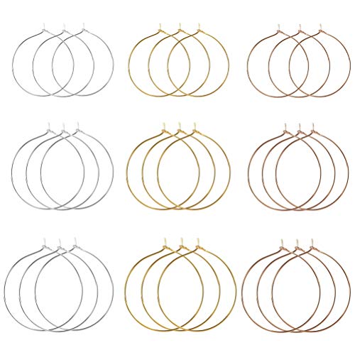 OFNMY 180 peças prateadas redondo aros para brincos com 3 tamanho de 20 mm 25 mm 30 mm para festa por favor casamento e festivais