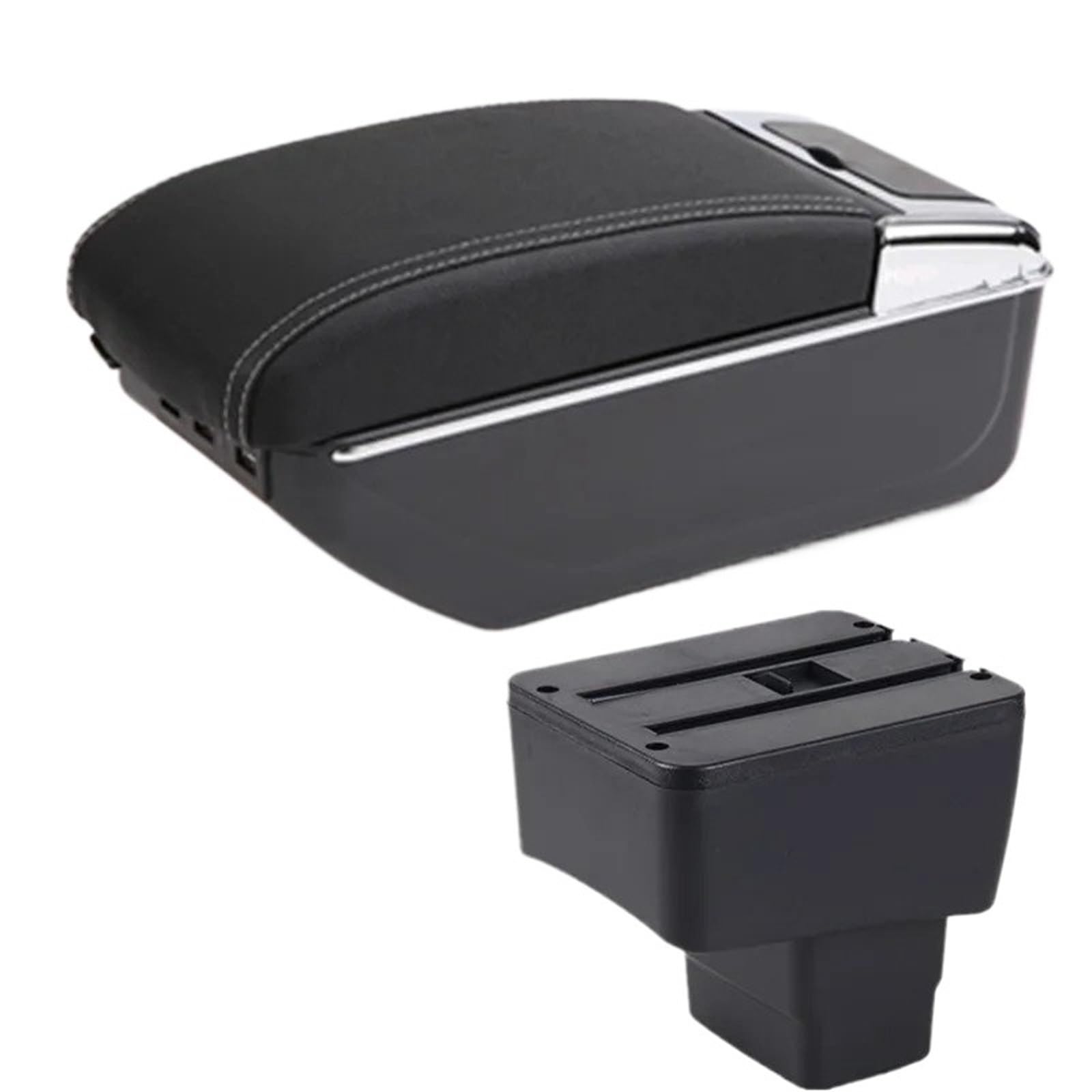 NOKRGQW Car Armrest Box For Mazda 2 Skyactiv Version For CX-3 Car Armrest Storage Box Dedicated Retrofit Accessories(D3 white line 7USB)