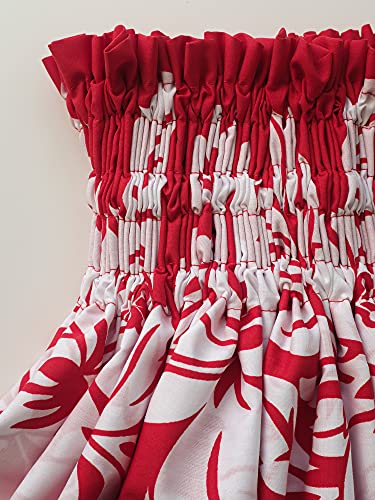 Border Print Hawaiian PAU Skirts - 29.1in Length - 3 Bands one Size with Adjustable Waist for Performances3