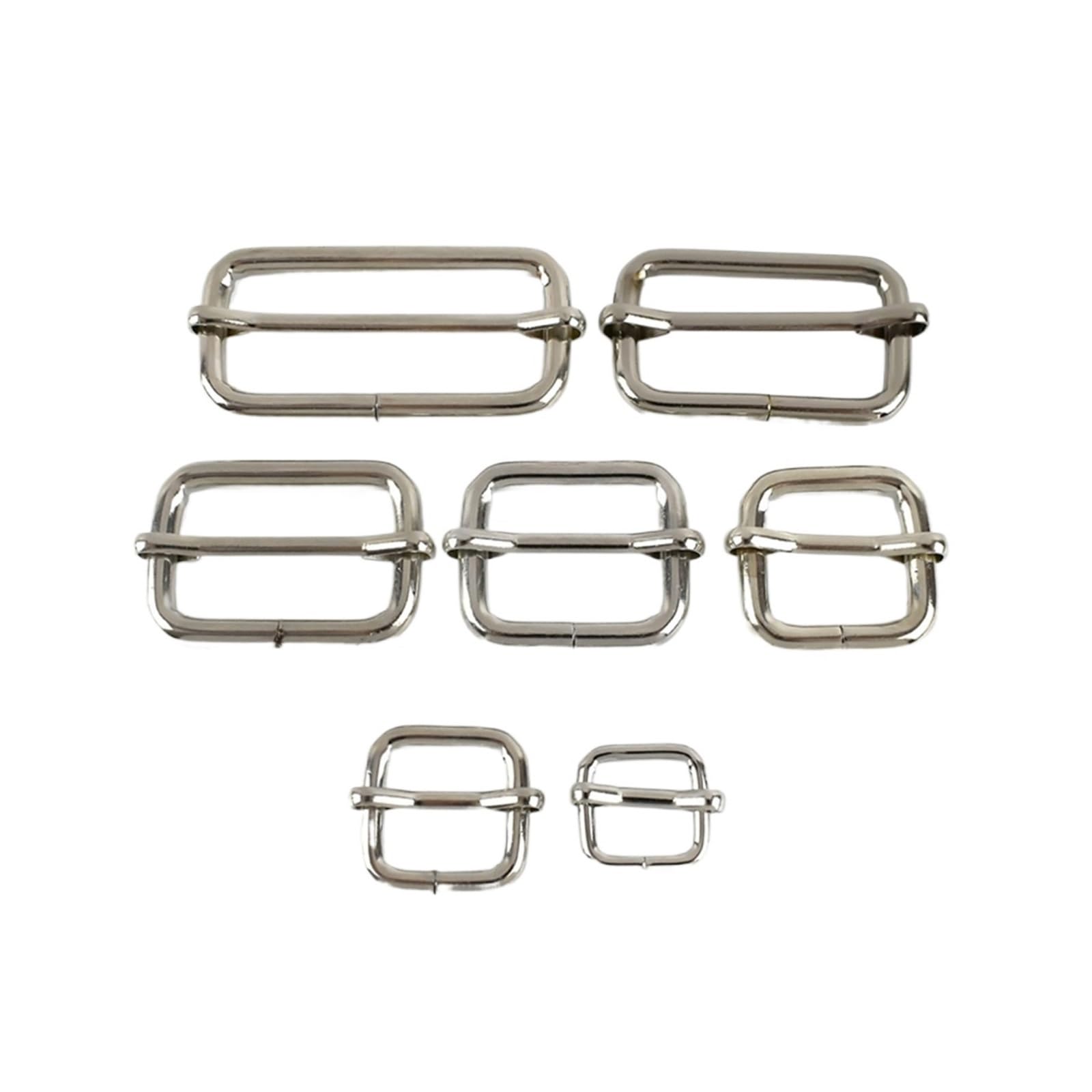 30 hebillas de cinturón de metal de 13 a 50 mm, tres deslizantes, hebillas de rodillo formadas por alambre, accesorios de hardware