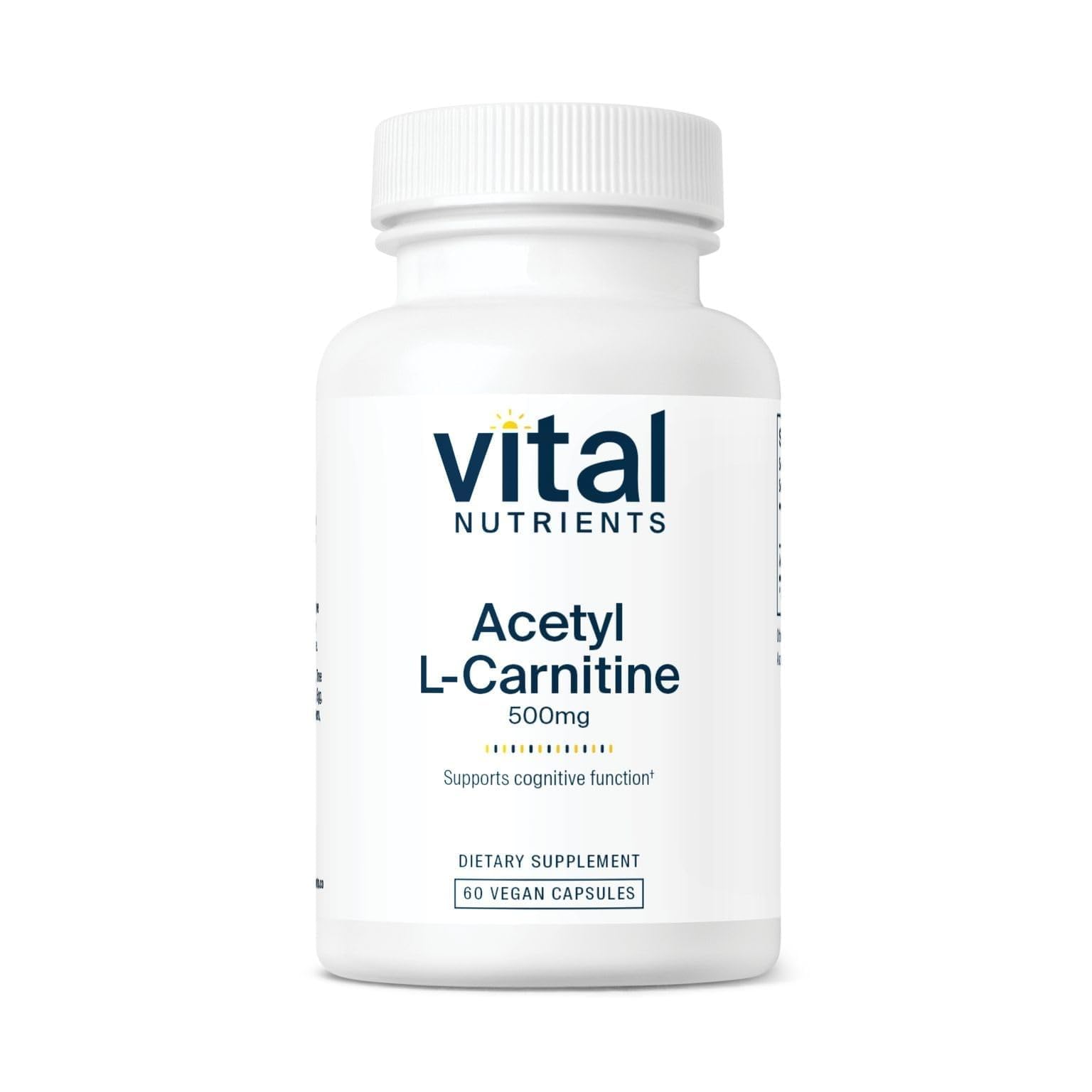 Acetyl L-Carnitine 500mg | Brain, Memory, and Cognitive Support Supplement* | Vegan | Gluten, Dairy, Soy Free | Non-GMO | 60 Capsules