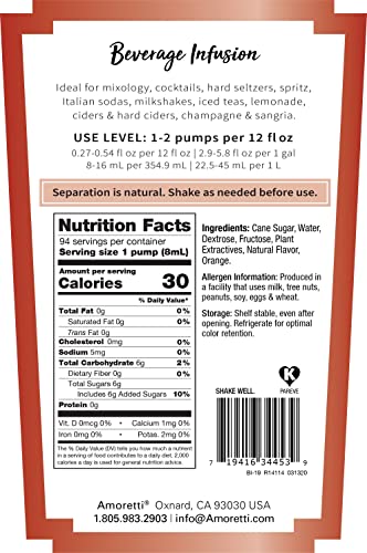 image for Amoretti - Blood Orange Beverage Infusion Drink Mix & Water Enhancer w