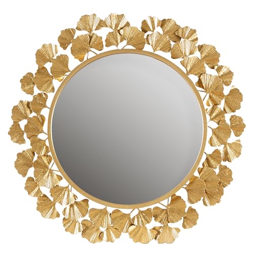 Martha Stewart Wall Décor Large Gingko Leaf Round Wall Mirror