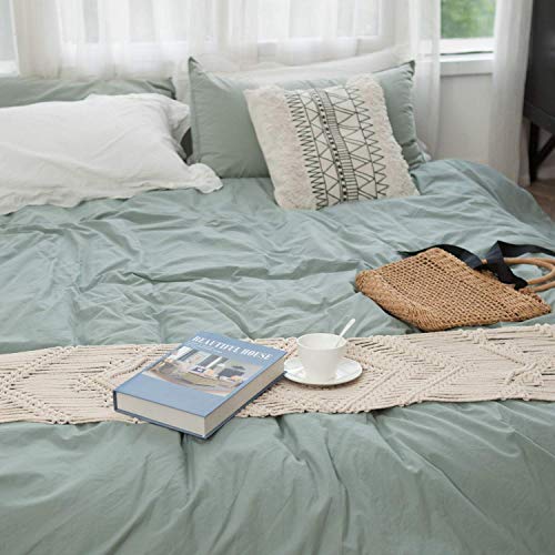 Mkono 100 Inches Macrame Table Runner Woven Wedding Table Decor Handmade Boho Linen With Tassels Vintage Farmhouse Home Decoration For Dining Room Kitchen Thanksgiving Christmas Party, 12 X 100 Inches #TOP4