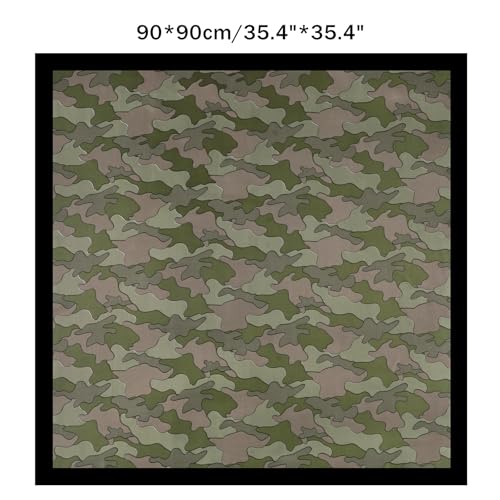 GERINLY Camo Print Wild Rag, Military Style Western Scarf, Tactical Camp Head Bandana 35 Inch Silk Feel2