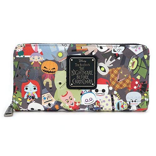 Loungefly X Nightmare Before Christmas Chibi Character Print Zip-Around Faux Leather Wallet (Multi, One Size) #TOP7