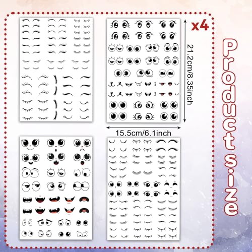 Rub On Sticker Wimpern Augen Motiv – Transfer Aufkleber personalisiert Schriftzug Deko | Rub On 3D wasserfest zum Kleben für Glas, Fotoalbum, Gips, DIY Gestaltung mit liebevollen Sprüche Sticker