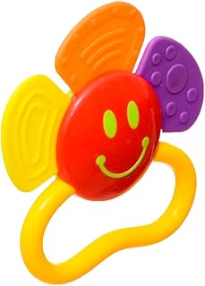 لعبة أطفال بلاستيكية بمقبض وتصميم وجه مبتسم للأطفال - متعددة الألوان