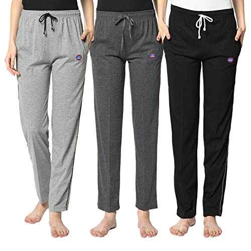 Image of Mack Jonney Women's Cotton Regular Fit Track Pants | Lower |Pajama |Lounge Pant for Women (Pack of 3)-Vj-Mtp-Group01