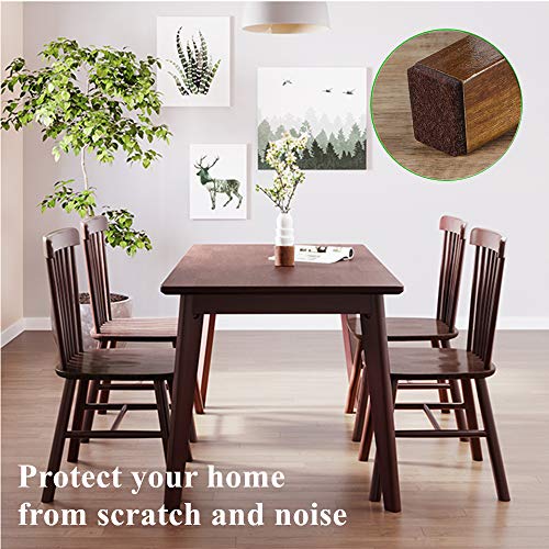 Square Felt Pads For Chair Legs, Square Felt Furniture Pads 1 Inch 48 Pieces Pack Brown, Square Furniture Pads For Hardwood Floor 5Mm Thick #TOP5