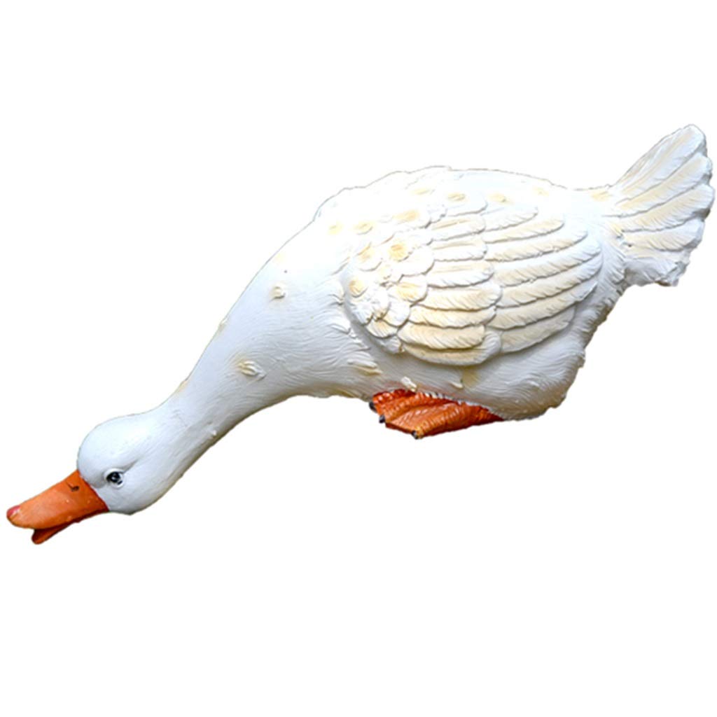 MNUvxzaewf Garden Statues Outdoor Decor Balcony Figurine The Duck Statue is Drinking Water, Handmade in The(40 * 30cm)