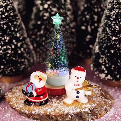 Image of LED Mini Christmas Tree with Lights - Battery Operated Tabletop Christmas Decoration with Colorful LED & Star Topper - Xmas Party Home Desk Decor (15 Cm x 6 cm)-3 Pcs