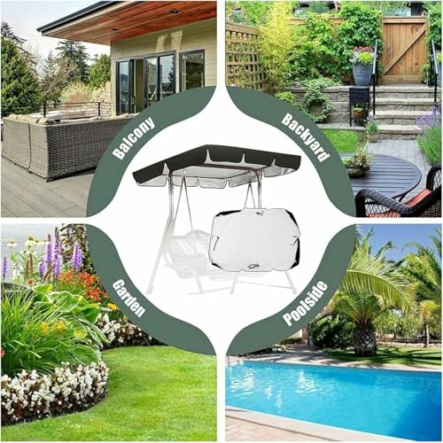 Toldo de repuesto para columpio exterior cubierta superior de asiento de jardín lona impermeable UV 7