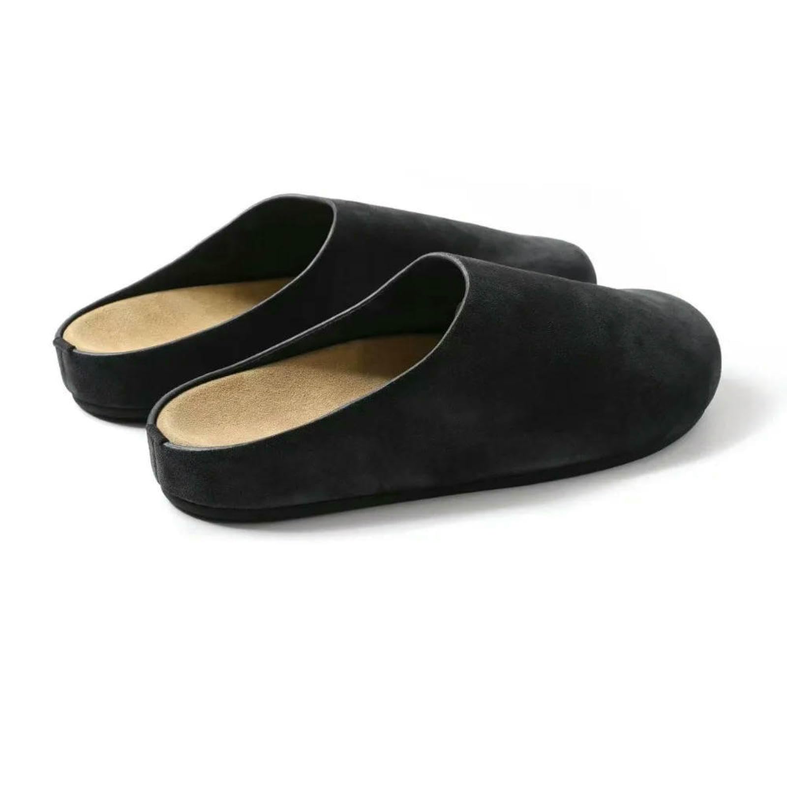 Piżama Kobiety Zamszowe Mules Buty Projektant Płaskie Okrągłe Toe Casual Comfort Slajdy Gruba podeszwa Kapcie Retro Ogród Mule Clog