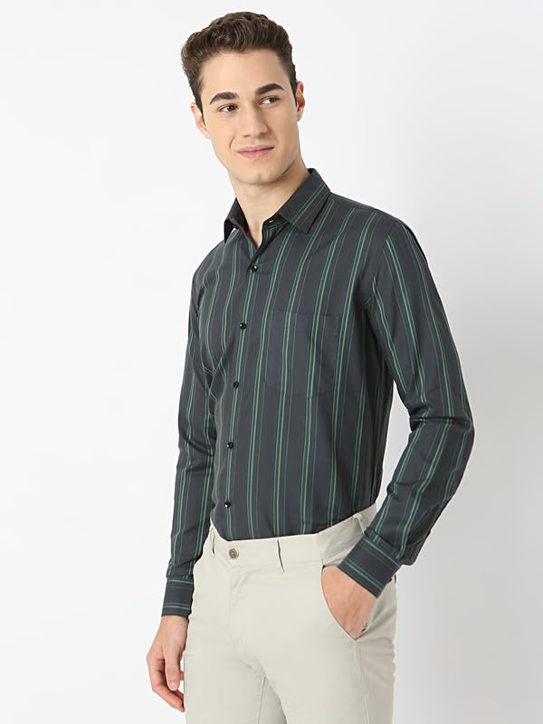 Image of Men's Striped Cotton Formal Shirt