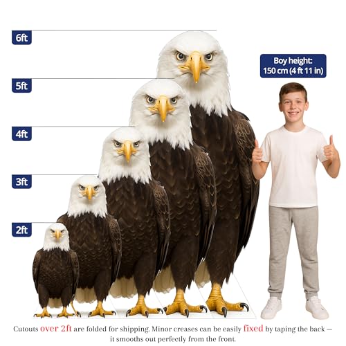 Image of Bald Eagle 4FT Life Size Cardboard Cutout - A Fun Animal Standup for Photo Booths, Birthday Parties, and Events