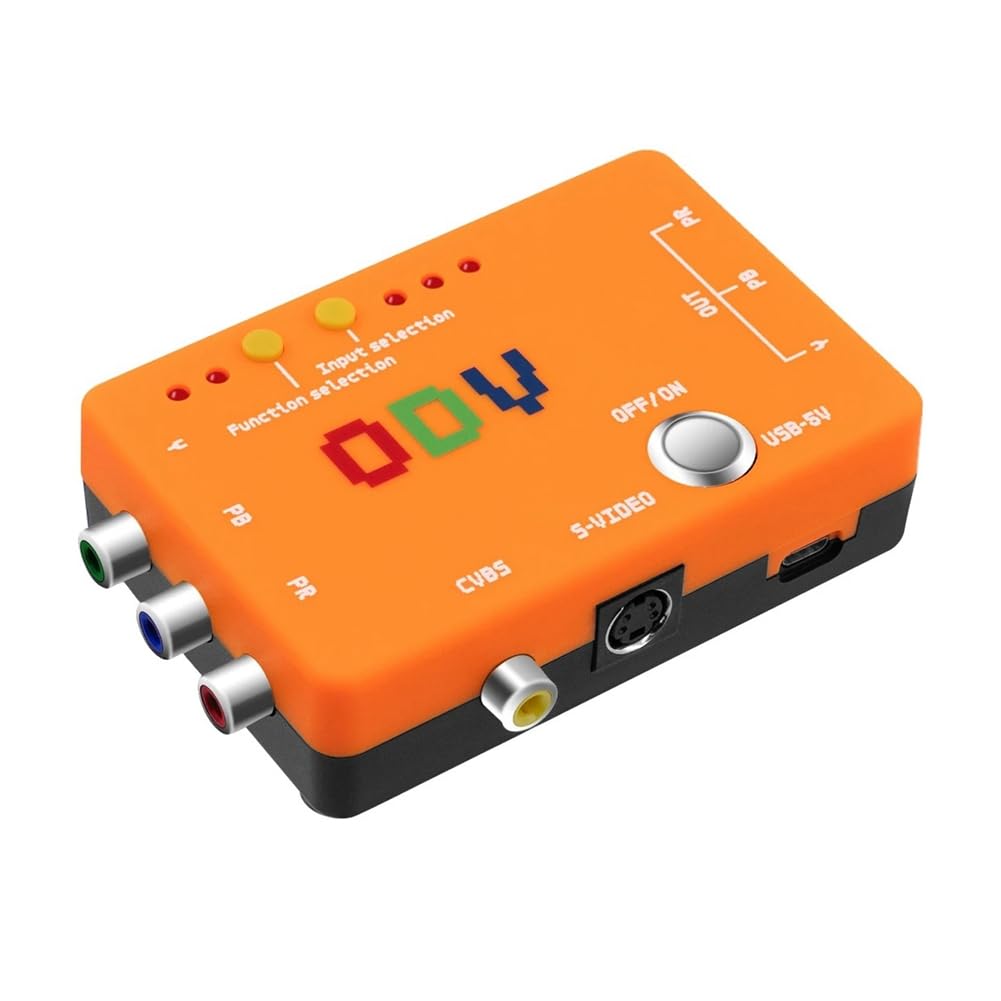 Qerwsdty Adaptador Conversor ODV-II de Vídeo Componente/CVBS/S-Video A Vídeo Componente Sin Entradas de Retardo para Accesorios de Consola de Juegos Retro
