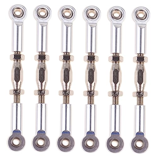 BESPORTBLE 6pcs Short Lever Upgraded Parts Rod Linkage for Turnbuckle Rod Linkage Car Rod Linkage Rod Linkage for Truck Silver miniatura 1